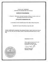 Vermont certificate of good standing, Vermont certificate of existence, Vermont certificate of status, Vermont 