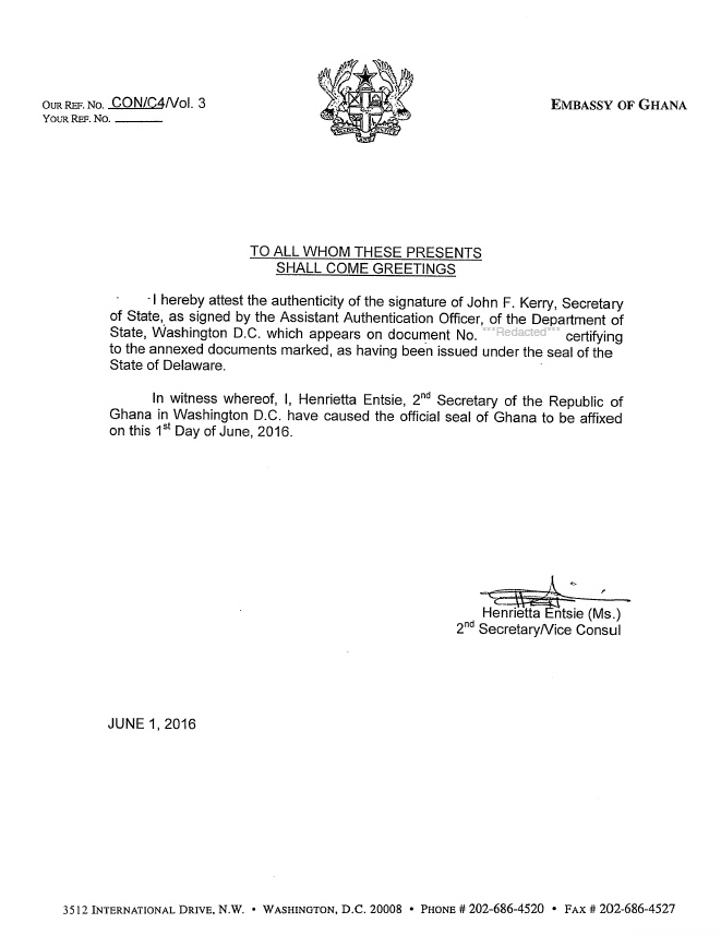 Delaware certified copy example