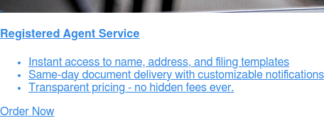 Order Registered Agent Service